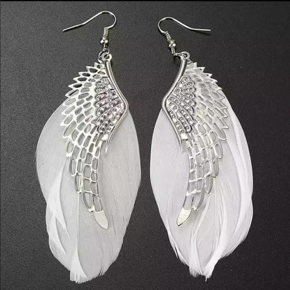 Jewelry - NEW Angel Metal Wing Earrings Bohemian Handmade